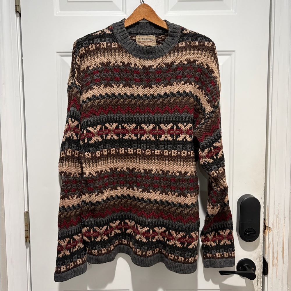 Abercrombie & Fitch Vintage The Big Sweater, Multicolor, oversized Small